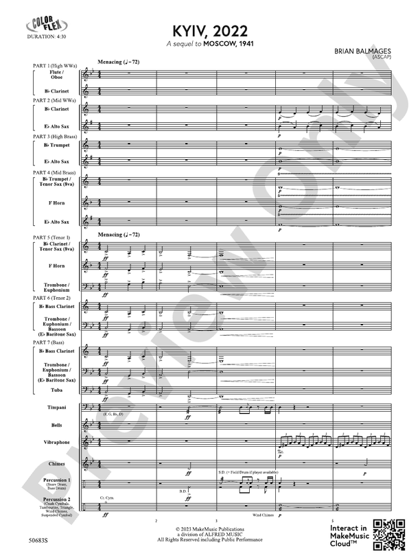 Kyiv, 2022 – Concert Band Conductor Score & Parts (Digital Download)