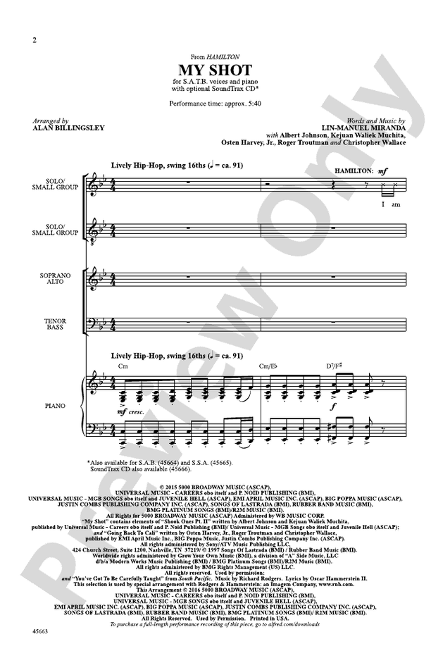 My Shot – SATB Choral Octavo (Digital Download)
