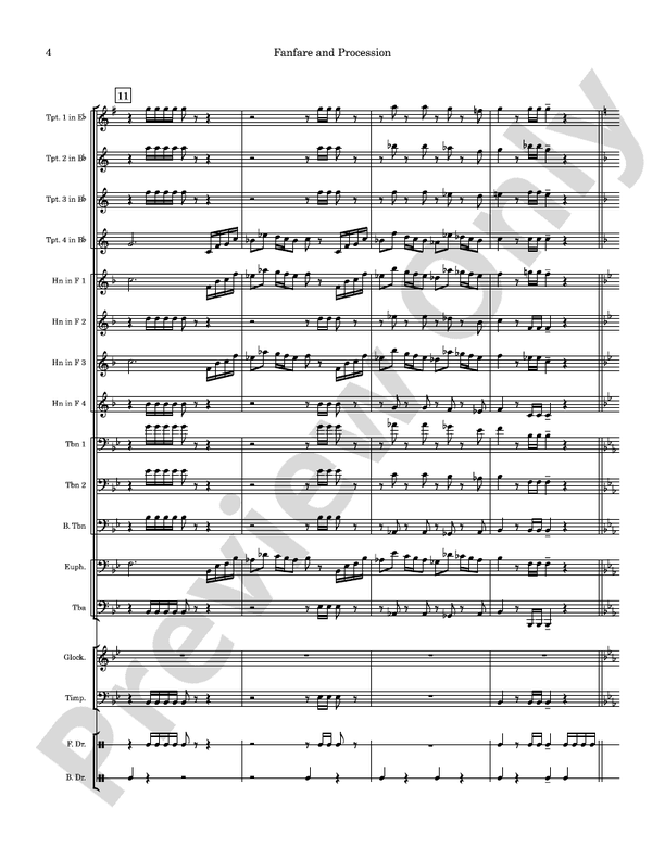 Fanfare and Procession - Concert Band Conductor Score & Parts (Digital Download)