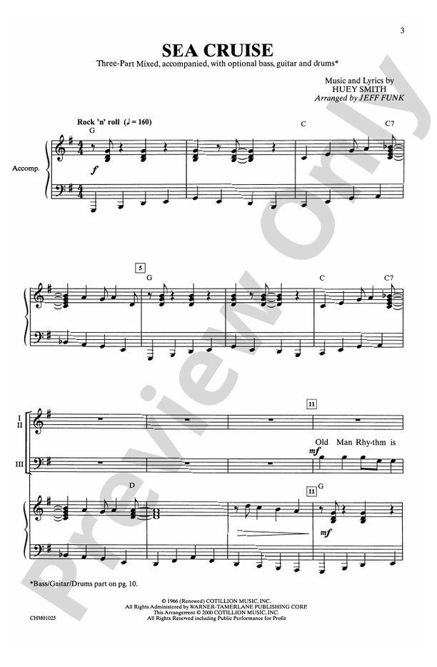 Sea Cruise - 3-Part Mixed Choral Octavo (Digital Download)