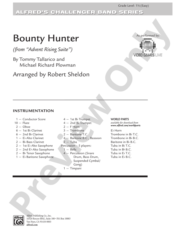 Bounty Hunter (from Advent Rising) - Concert Band Conductor Score & Parts (Digital Download)