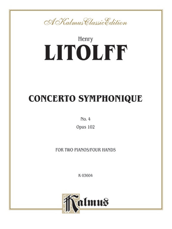 Litolff - Concerto Symphonique, Op. 102 - 2 Piano, 4 Hands (Digital Download)