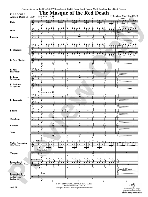The Masque of the Red Death - Concert Band Conductor Score & Parts (Digital Download)