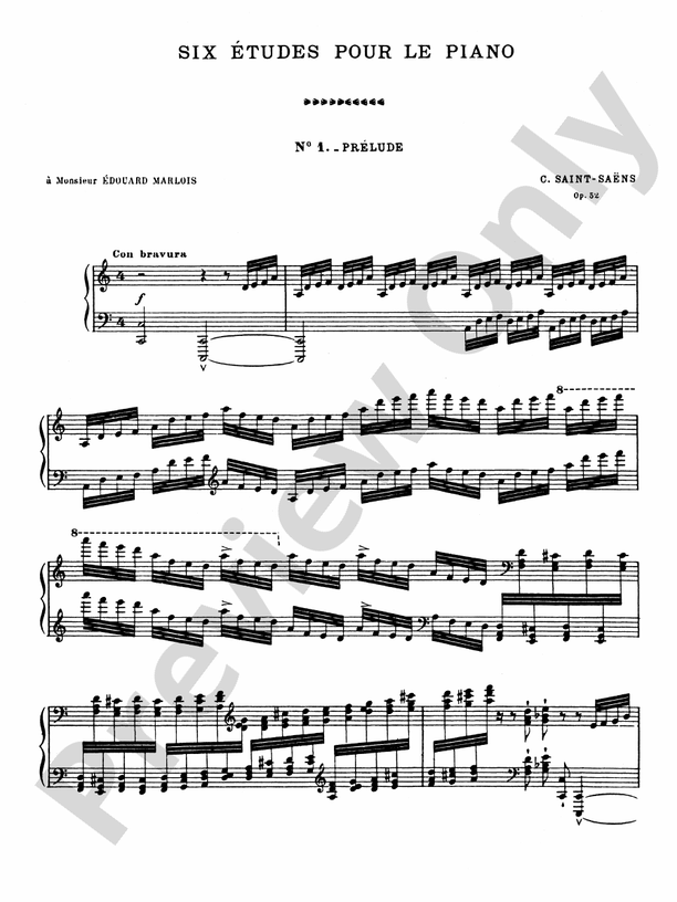 Saint-Saens - Six Etudes, Op. 52 - Piano Solo (Digital Download)