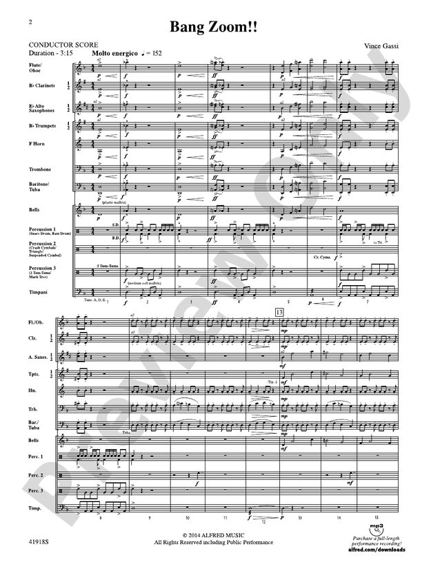 Bang Zoom! - Concert Band Conductor Score & Parts (Digital Download)