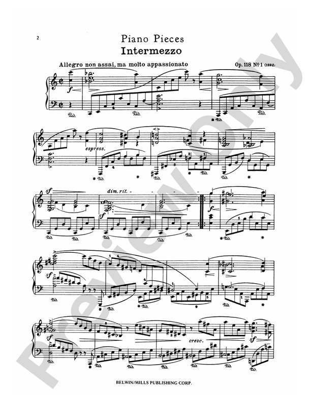 Brahms - Intermezzi, Ballade, Romance, Op. 118 - Piano Solo (Digital Download)