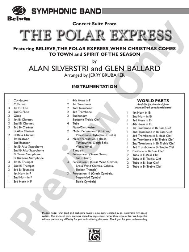 The Polar Express, Concert Suite from - Concert Band Conductor Score & Parts (Digital Download)
