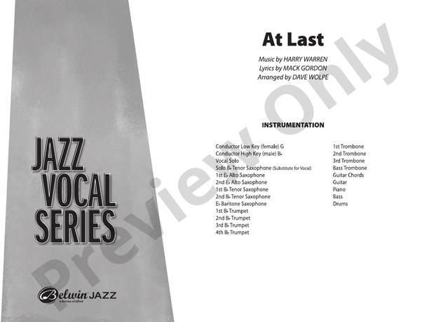 At Last - Jazz Ensemble Conductor Score & Parts(Digital Download)