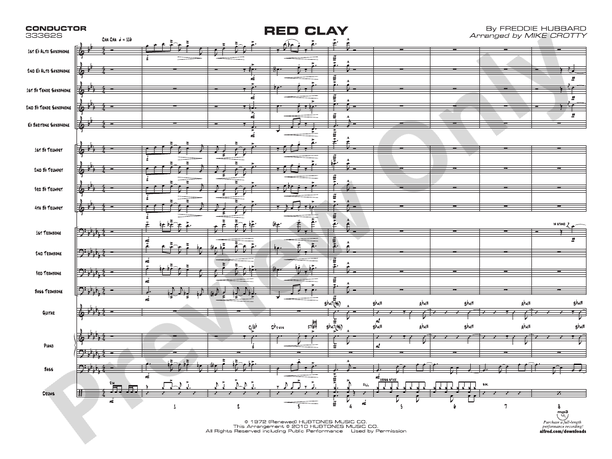 Red Clay - Jazz Ensemble Conductor Score & Parts(Digital Download)