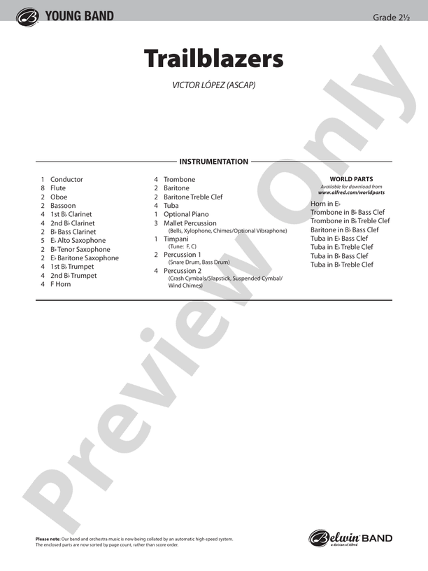 Trailblazers - Concert Band Conductor Score & Parts (Digital Download)