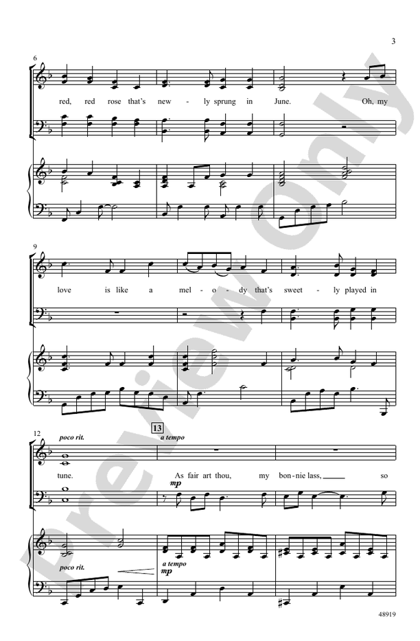 A Red, Red Rose - Greg Gilpin - SATB Choral Octavo (Digital Download)