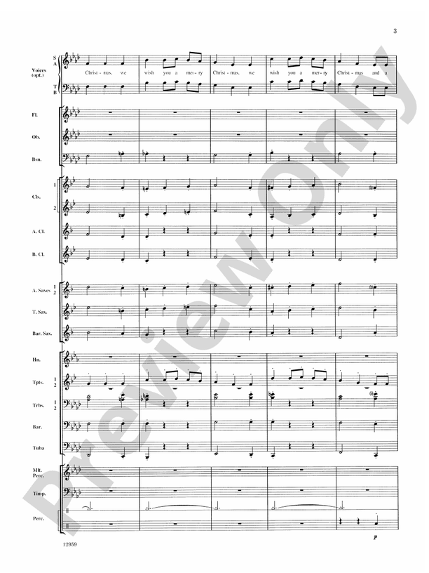 A Christmas Serenade (with optional chorus) - Concert Band Conductor Score & Parts (Digital Download)