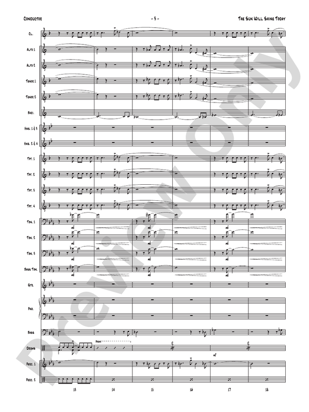 The Sun Will Shine Today - Jazz Ensemble Conductor Score & Parts(Digital Download)
