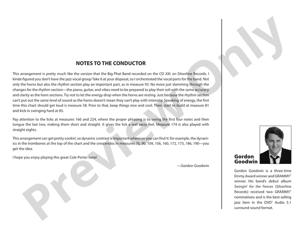 It's All Right with Me (Grade 5.5) - Jazz Ensemble Conductor Score & Parts (Digital Download)