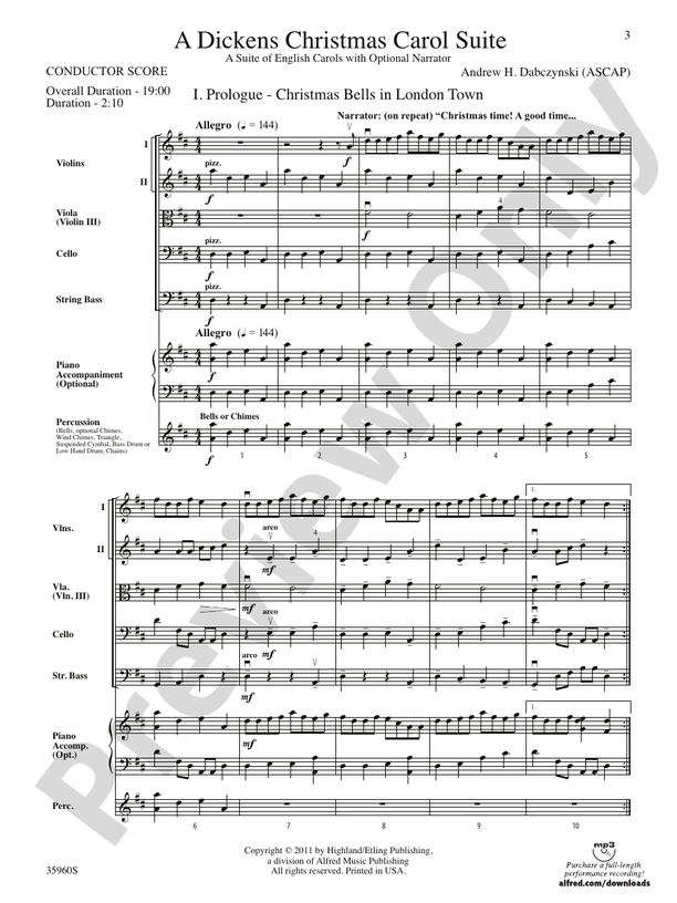 A Dickens Christmas Carol Suite – String Orchestra Conductor Score & Parts (Digital Download)