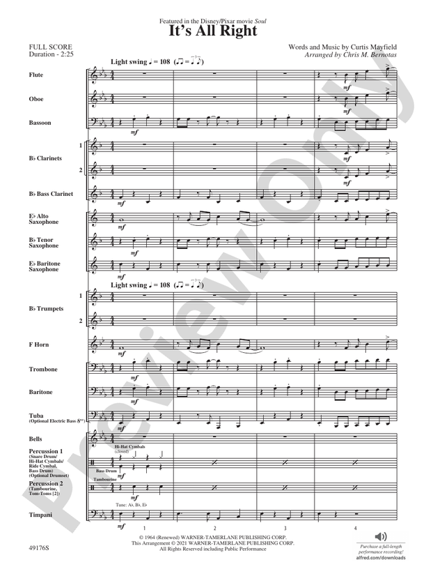 It's All Right - Concert Band Conductor Score & Parts (Digital Download)
