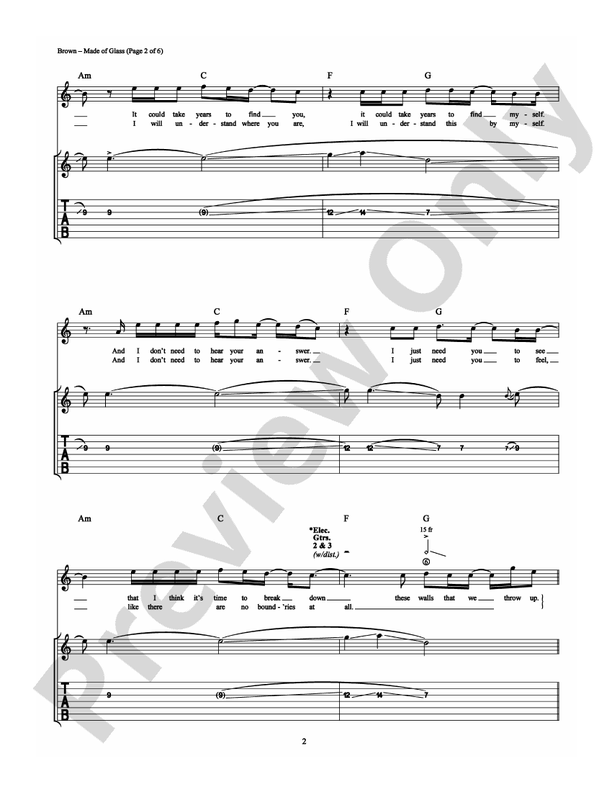 Made of Glass - Guitar TAB (Digital Download)