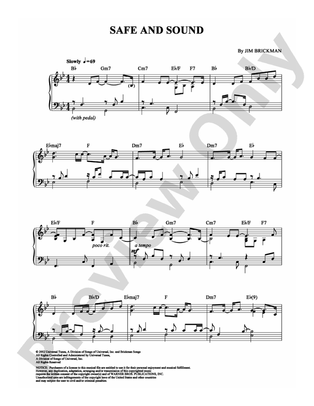 Safe and Sound - Piano (Digital Download)