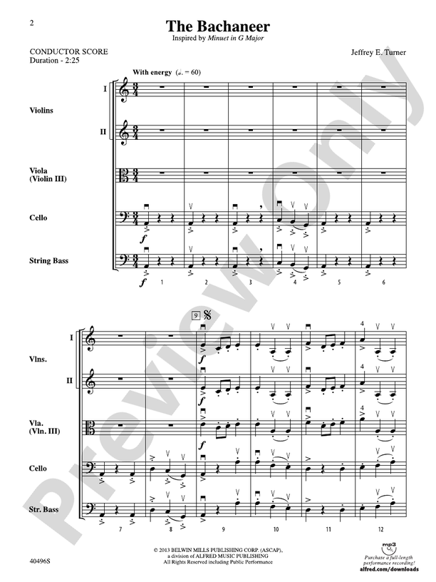 The Bachaneer – String Orchestra Conductor Score & Parts (Digital Download)