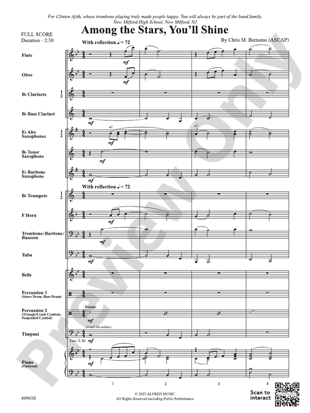"Among the Stars, You'll Shine" – Concert Band Conductor Score & Parts (Digital Download)