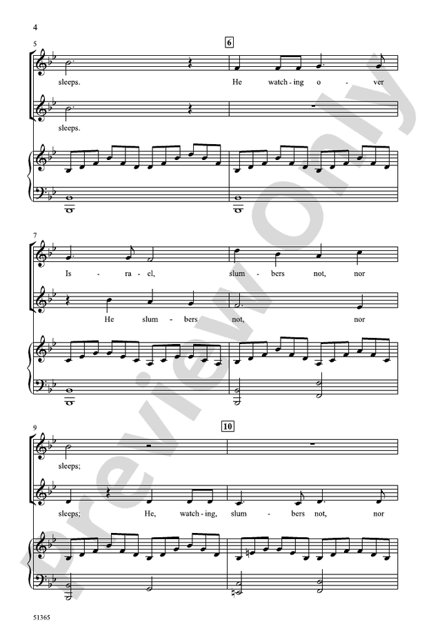He, Watching Over Israel - 2 Part Treble Choral Octavo (Digital Download)