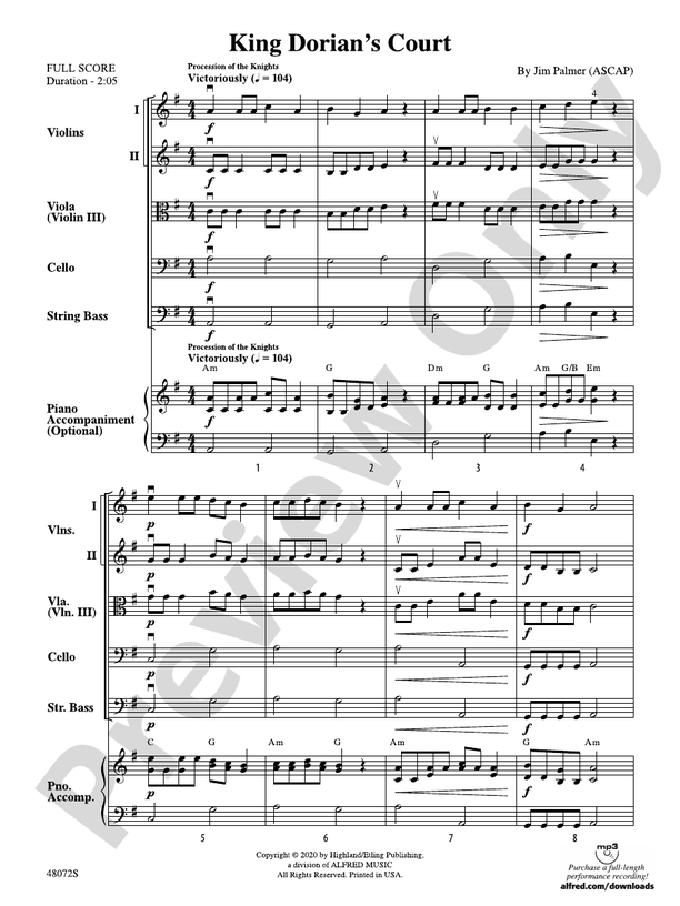 King Dorians Court/SIS - String Orchestra Conductor Score & Parts (Digital Download)