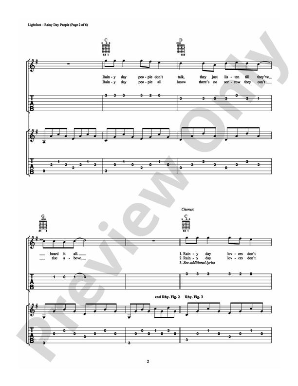 Rainy Day People - Easy Guitar (Digital Download)