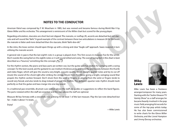 American Patrol - Jazz Ensemble Conductor Score & Parts (Digital Download)