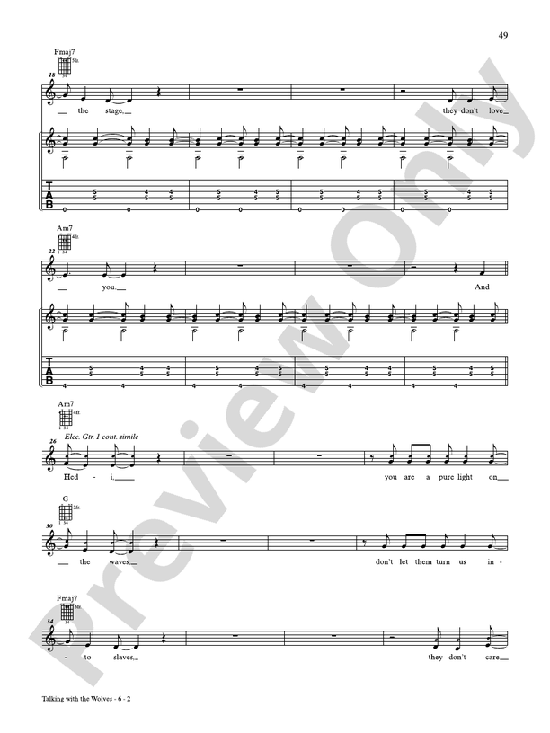 Talking With the Wolves - Guitar TAB (Digital Download)