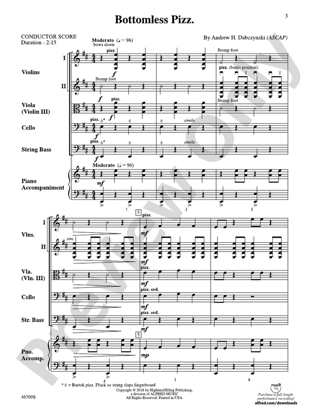 Bottomless Pizz. - String Orchestra Conductor Score & Parts (Digital Download)