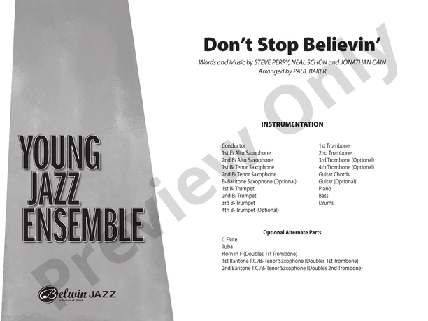 Don't Stop Believin' - Jazz Ensemble Conductor Score & Parts (Digital Download)