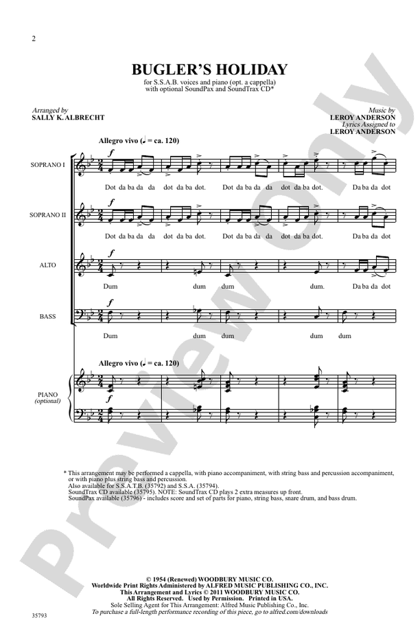 Bugler's Holiday – SSAB Choral Octavo (Digital Download)