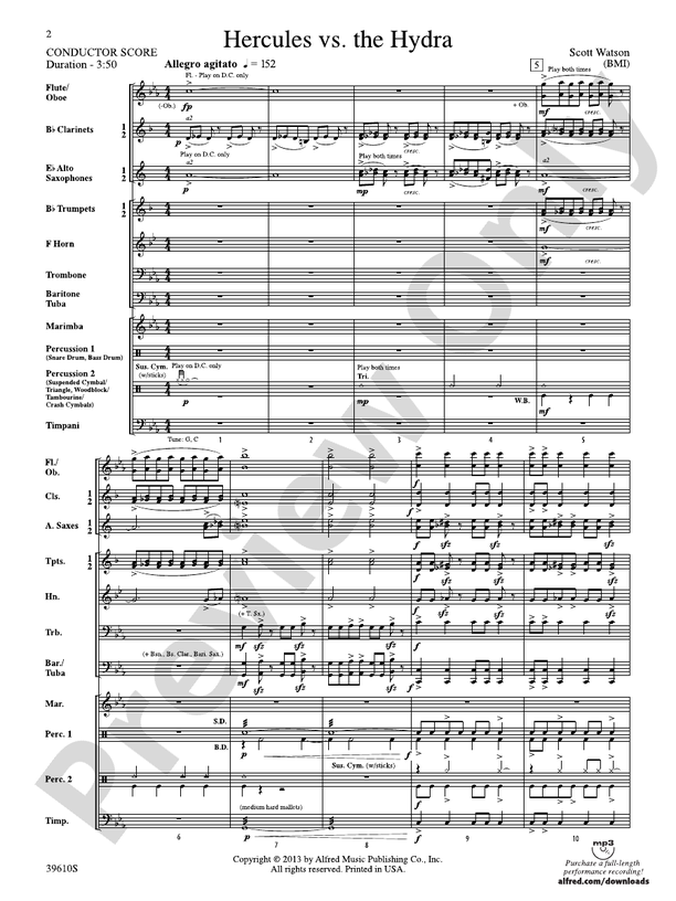 Hercules vs. the Hydra - Concert Band Conductor Score & Parts (Digital Download)