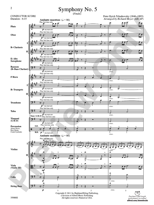 Symphony No. 5 (Finale) – Ful Orchestra Conductor Score & Parts (Digital Download)