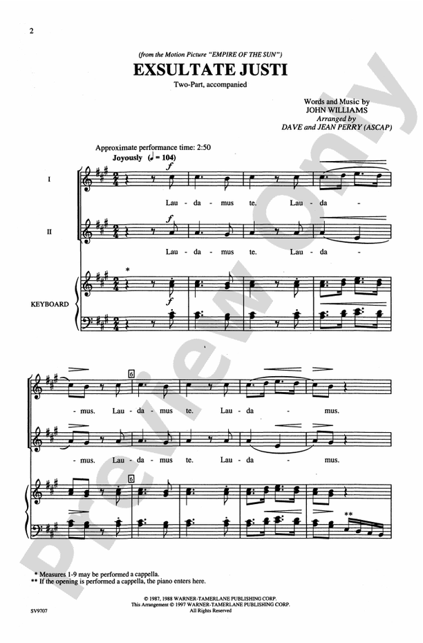 Exsultate Justi – 2-Part Choral Octavo (Digital Download)