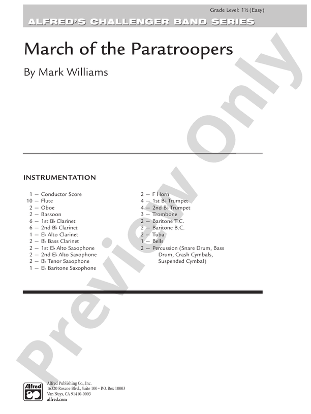 March of the Paratroopers - Concert Band Conductor Score & Parts (Digital Download)
