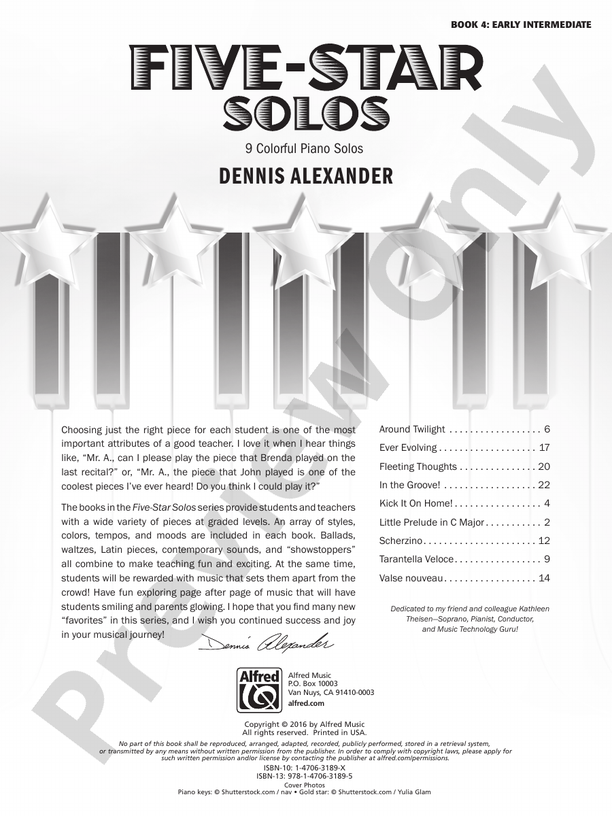 Five-Star Solos, Book 4: 9 Colorful Piano Solos - Piano (Digital Download)