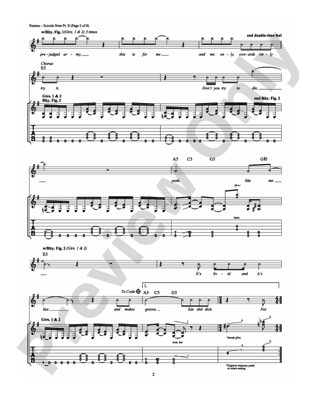 Suicide Note Pt. 2 - Guitar TAB (Digital Download)