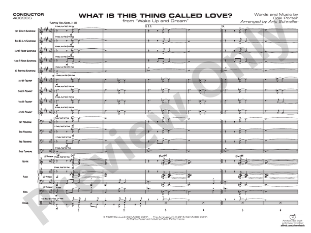 What Is This Thing Called Love? (from Wake Up and Dream) - Jazz Ensemble Conductor Score & Parts(Digital Download)