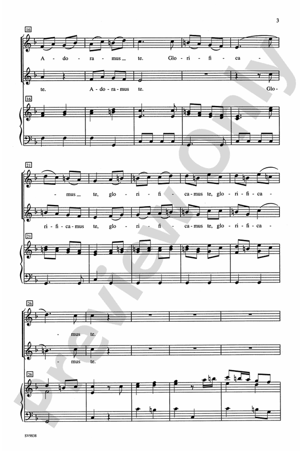 Laudamus Te (from Gloria) - Arr. Russell Robinson – 2-Part Choral Octavo (Digital Download)