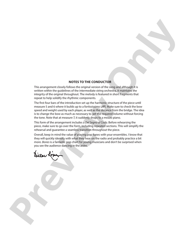 Bones - String Orchestra Conductor Score & Parts (Digital Download)