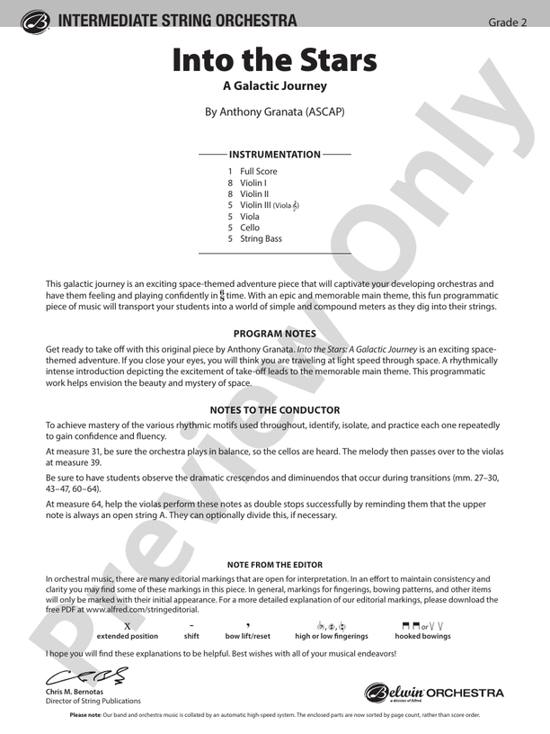 Into the Stars - String Orchestra Conductor Score & Parts (Digital Download)