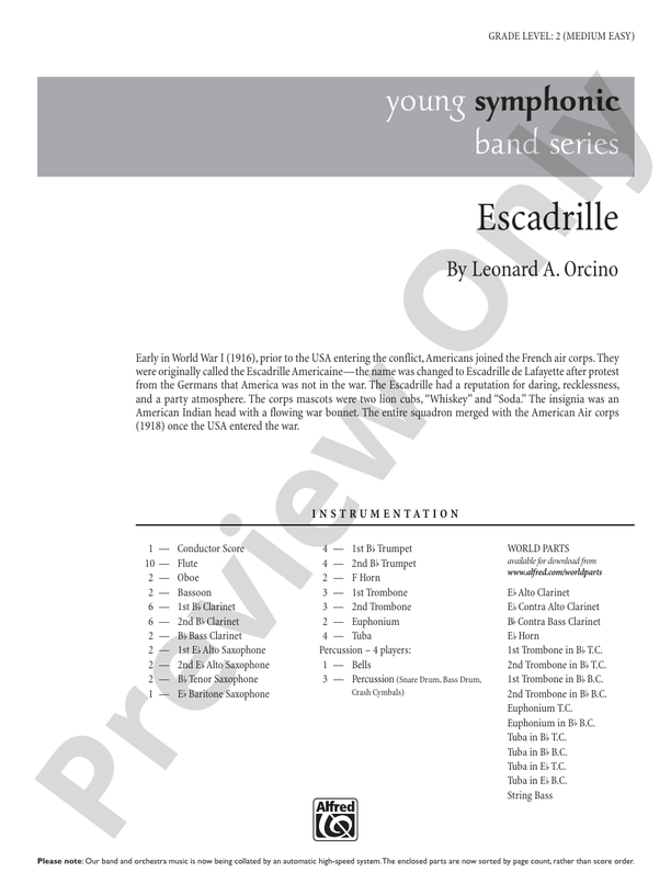 Escadrille - Concert Band Conductor Score & Parts (Digital Download)