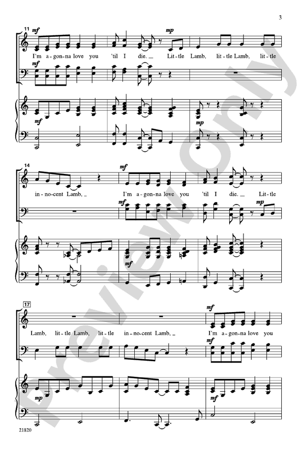 Little Innocent Lamb – SATB Choral Octavo (Digital Download)