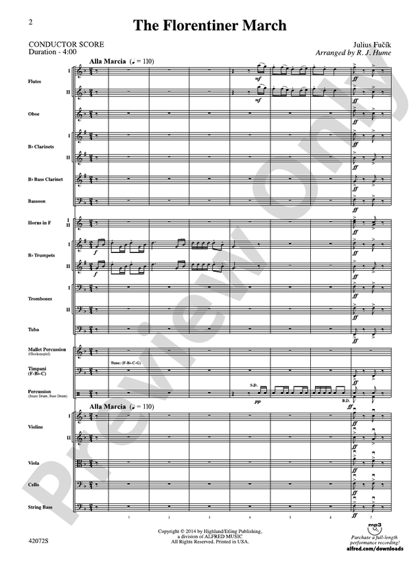 The Florentiner March – Full Orchestra Conductor Score & Parts (Digital Download)
