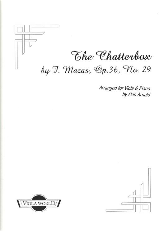 Mazas - Chatterbox Op36/29 - Viola/Piano Accompaniment arranged by Arnold Viola World VWP000099