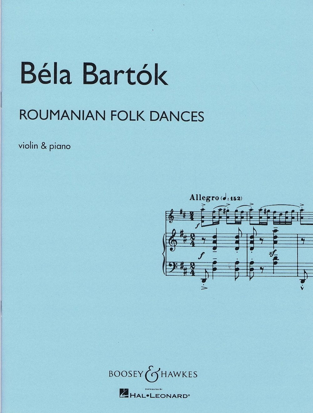 Bartok - Roumanian Folk Dances - Violin/Piano Accompaniment Boosey & Hawkes M051350025 48002954