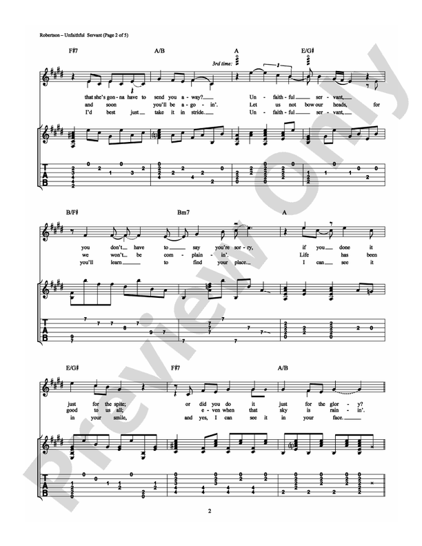 Unfaithful Servant - Guitar TAB (Digital Download)