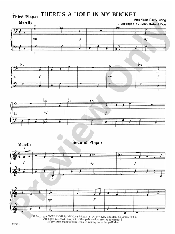 Two Play-Party Songs - 1 Piano, 6 Hands (Digital Download)