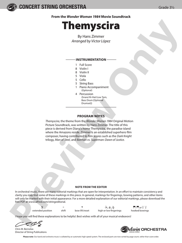 Themyscira - String Orchestra Conductor Score & Parts (Digital Download)